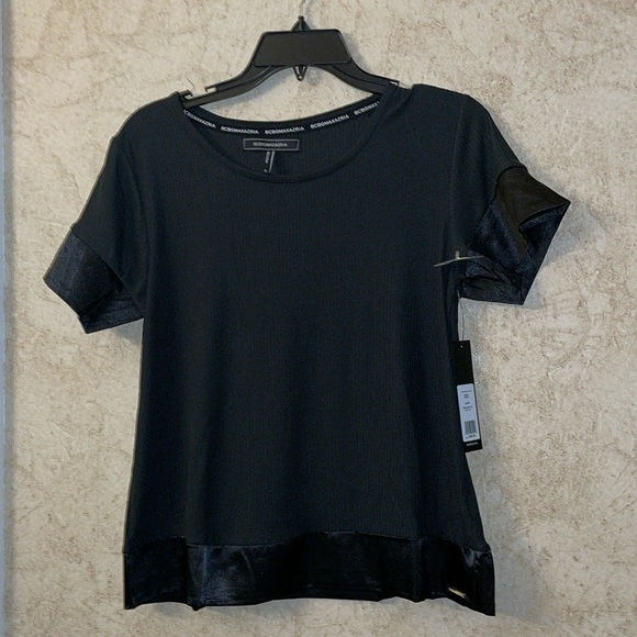 NWT BCBGMAXAZARIA Black Ribbed Top - Picture 1 of 3